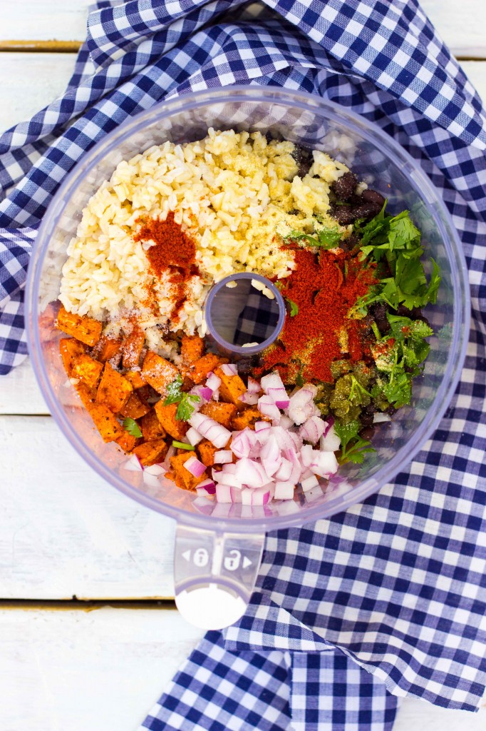 Smokey Sweet Potato, Black Bean & Brown Rice Veggie Burgers with Curry Cilantro Mayo-9912