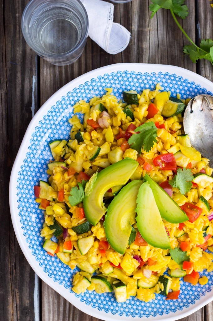 Calabacitas Orzo Salad with Cilantro Lime Dressing {gf+v}-0650