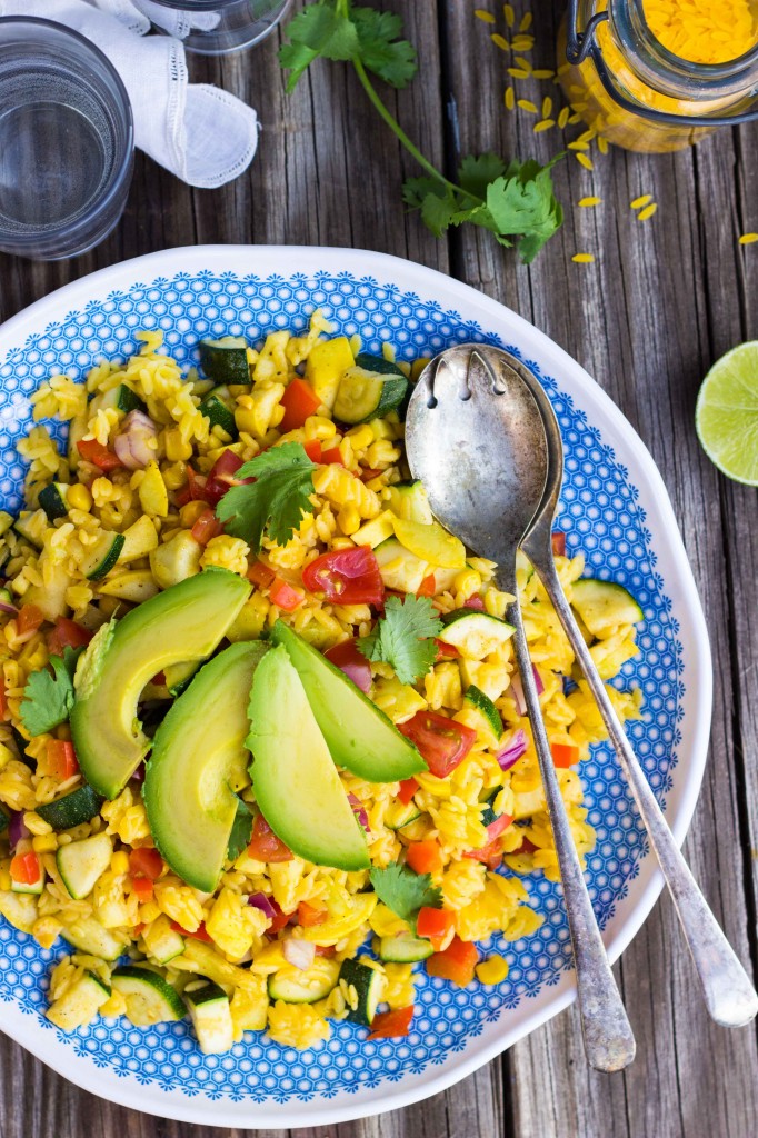 Calabacitas Orzo Salad with Cilantro Lime Dressing {gf+v}-0656