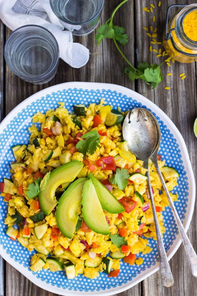 Calabacitas Orzo Salad with Cilantro Lime Dressing {gf+v}-0662
