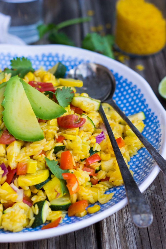 Calabacitas Orzo Salad with Cilantro Lime Dressing {gf+v}-0674