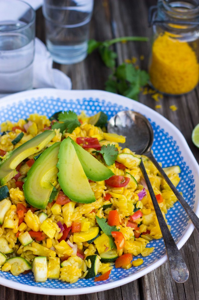 Calabacitas Orzo Salad with Cilantro Lime Dressing {gf+v}-0678