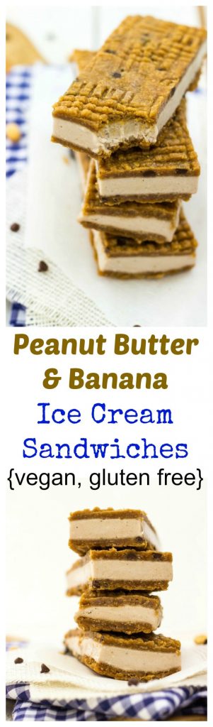 Peanut Butter & Banana Ice Cream Sandwiches