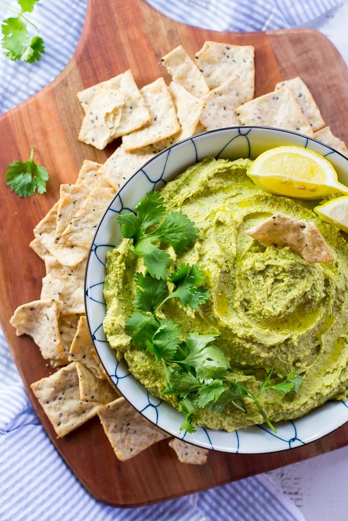 Creamy Hummus with Curry and Cilantro-0772