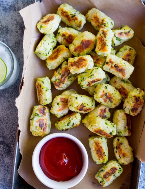 These delicious and healthy zucchini tater tots only require 4 ingredients and are so easy to make!