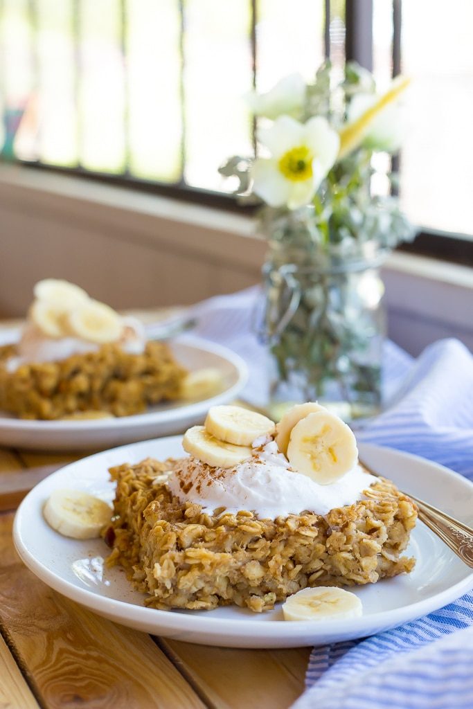 Peanut Butter and Banana Baked Oatmeal-3705