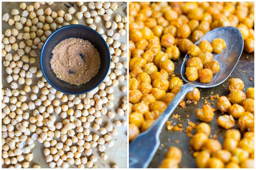 These Crispy Roasted Taco Chickpeas make for a delicious and nutricious snack! Baked in the oven and loaded with protein! 
