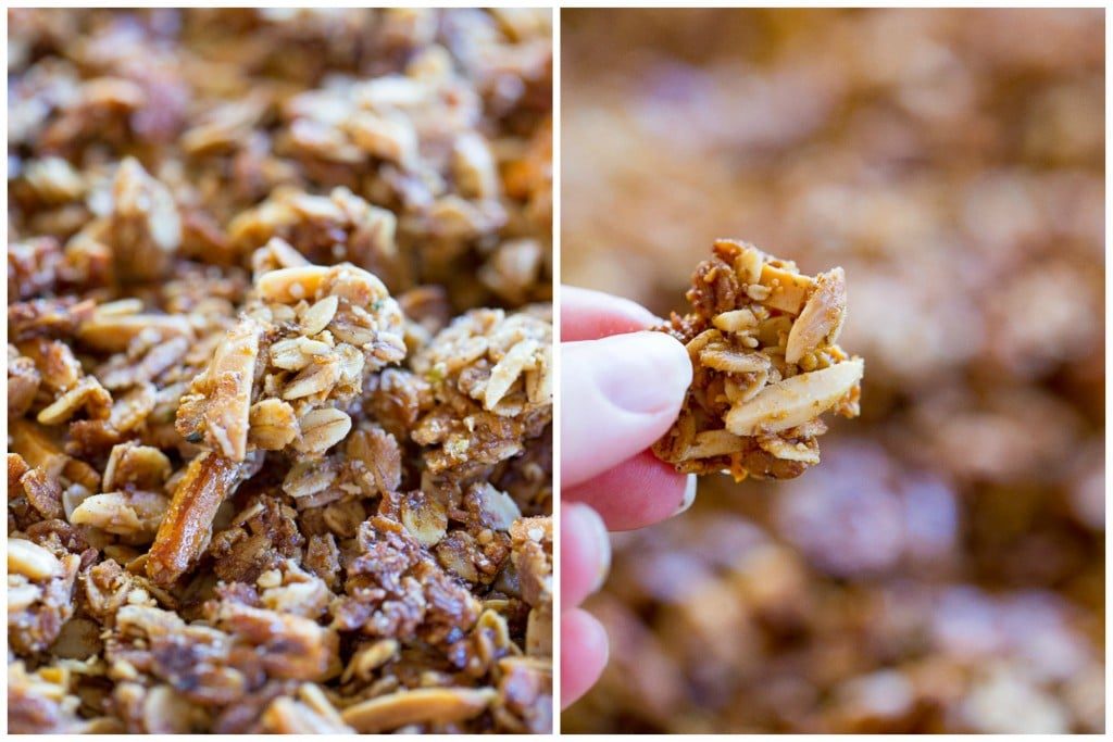 This Clustery Granola with Almonds & Apricots is so crunchy and delicious! You'll want to eat it for breakfast everyday! {gluten free, vegan}