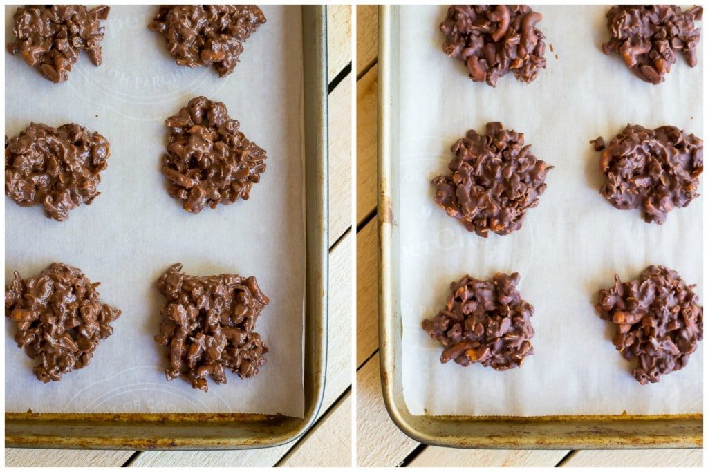 No Bake Chocolate Pretzel Peanut Butter Cookies! So easy to make and they make for a delicious snack or dessert when you're craving cookies but don't want to turn on the oven! {gluten free}