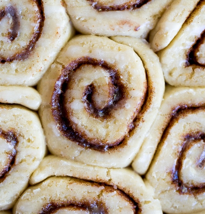 Close up of The Best Gluten Free Cinnamon Rolls