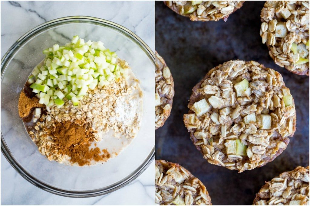 Apple cinnamon baked oatmeal cups