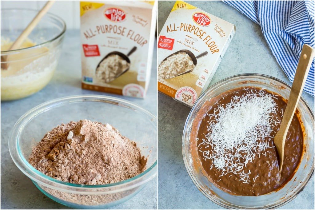 Chocolate Coconut Cupcakes with Chocolate Whipped Cream - A decadent and delicious cupcake that is free of the top 8 allergens! Perfect for a party or dessert! Gluten free and vegan!