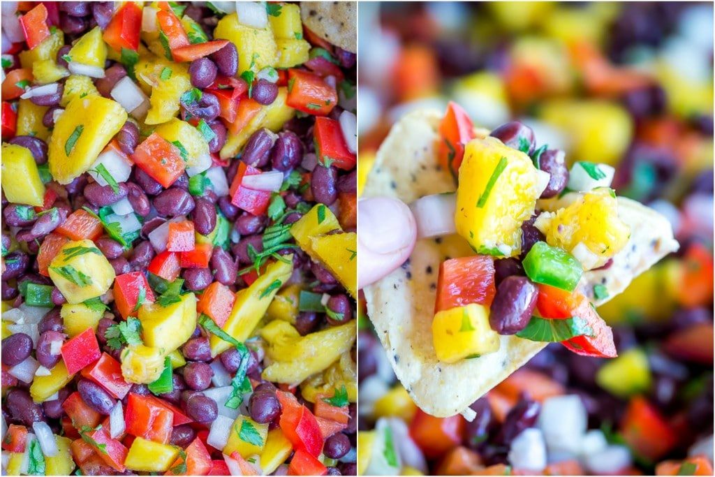 Easy Mango Black Bean Salad- Great for a quick, easy and healthy side dish or condiment! Healthy/Vegan/Gluten Free/ Summer Side