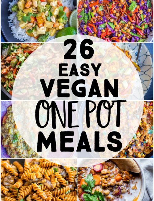 Pinterest long pin for Easy Vegan One Pot Dinners