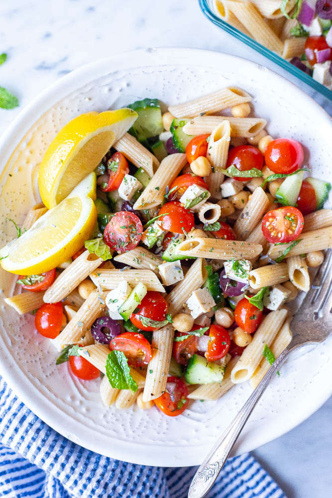 Vegan Pasta Salad all mixed together