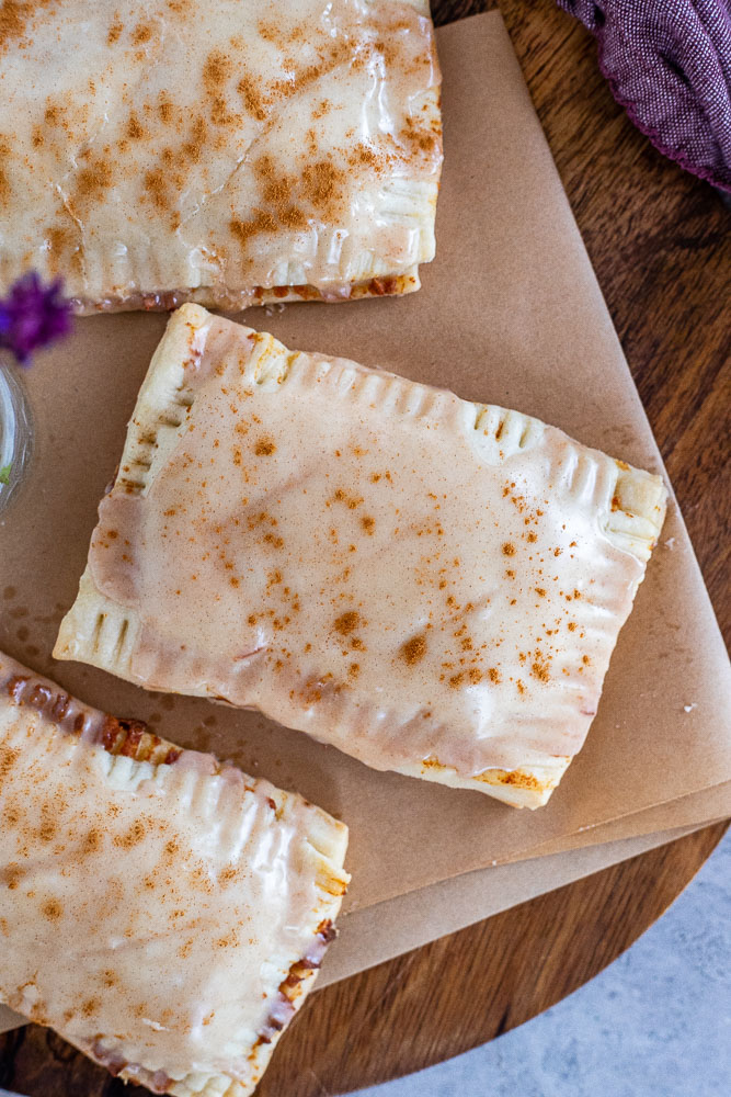 vegan pop tarts on a cutting board