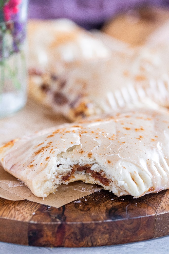 a homemade pop tart with a bite taken out of it