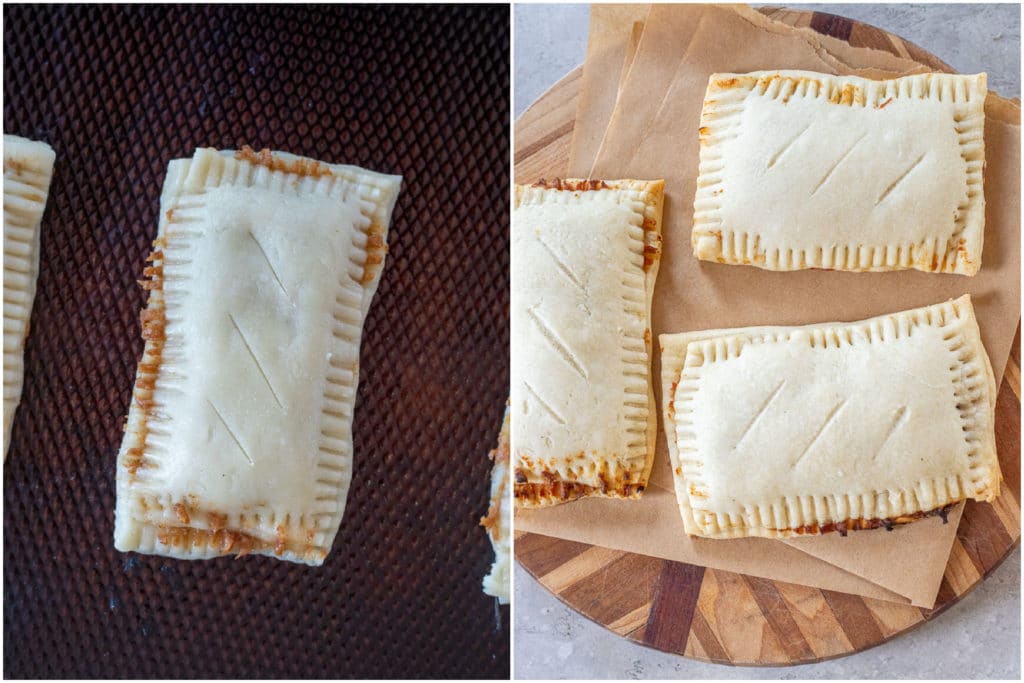 cinnamon sugar pop-tarts before and after they've been baked