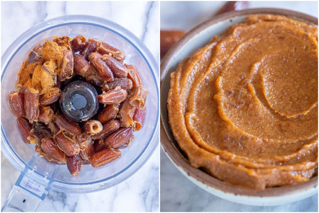 showing how to make cinnamon date paste to go inside the pop-tarts