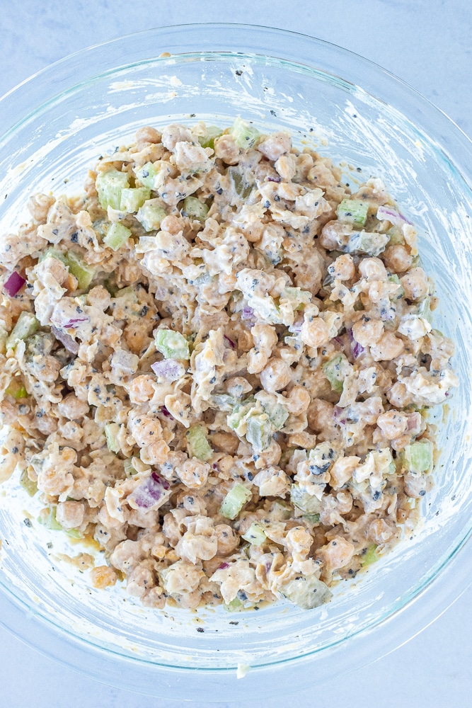 large bowl of vegan tuna salad
