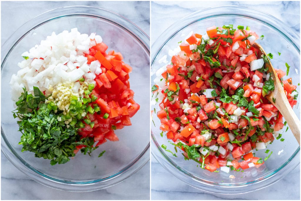 showing how to make avocado salsa