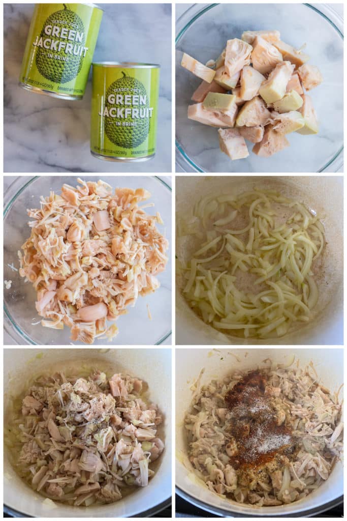 showing how to prepare your canned jackfruit