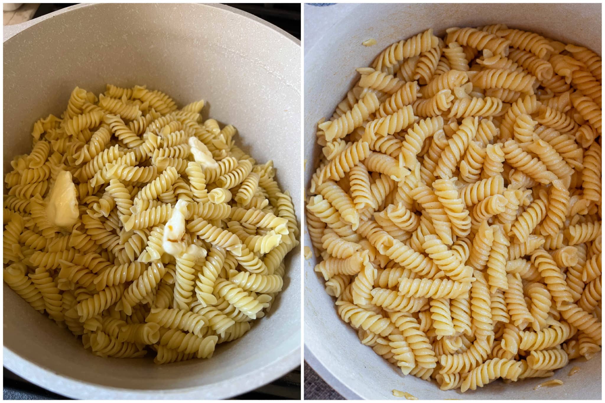 showing how to make easy butter noodles with soy sauce