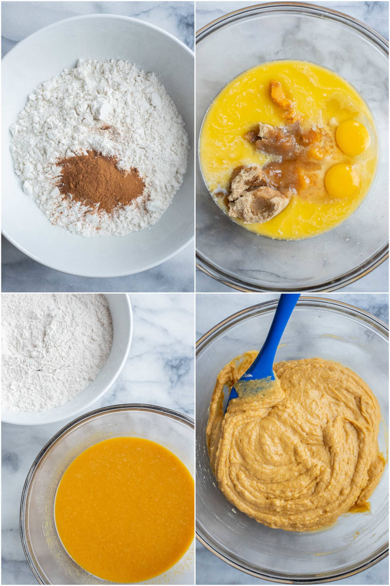 showing how to make the gluten free pumpkin donut batter