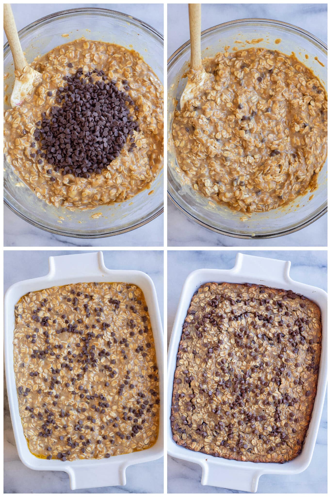 showing how to make easy baked oatmeal with protein powder