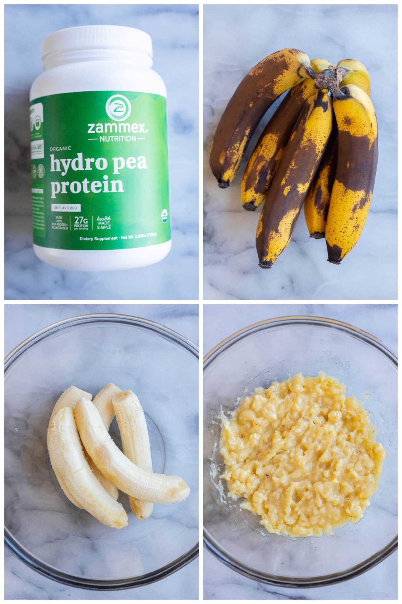 photo of the protein powder and bananas that were used in this recipe