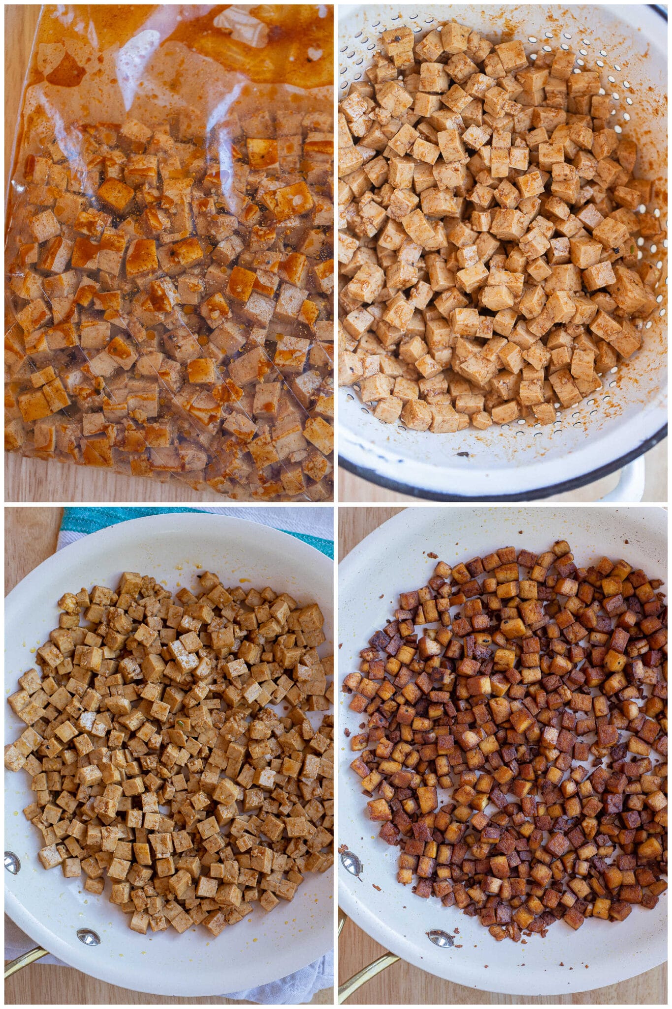 showing how to cook the crispy pancetta in a frying pan