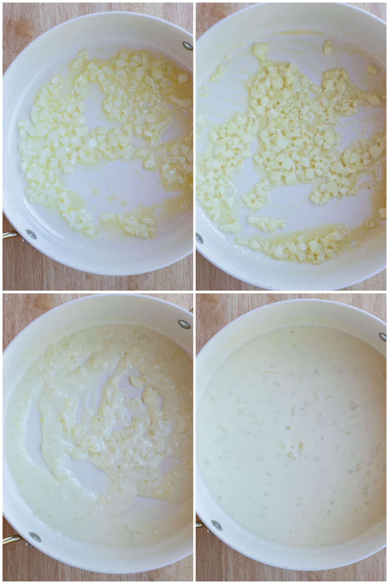 showing how to make the parmesan cheese sauce for this pasta