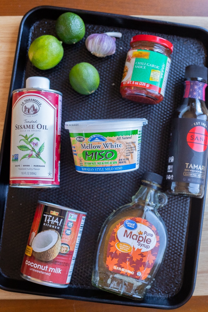 all ingredients needed to make this easy coconut lime noodle recipe