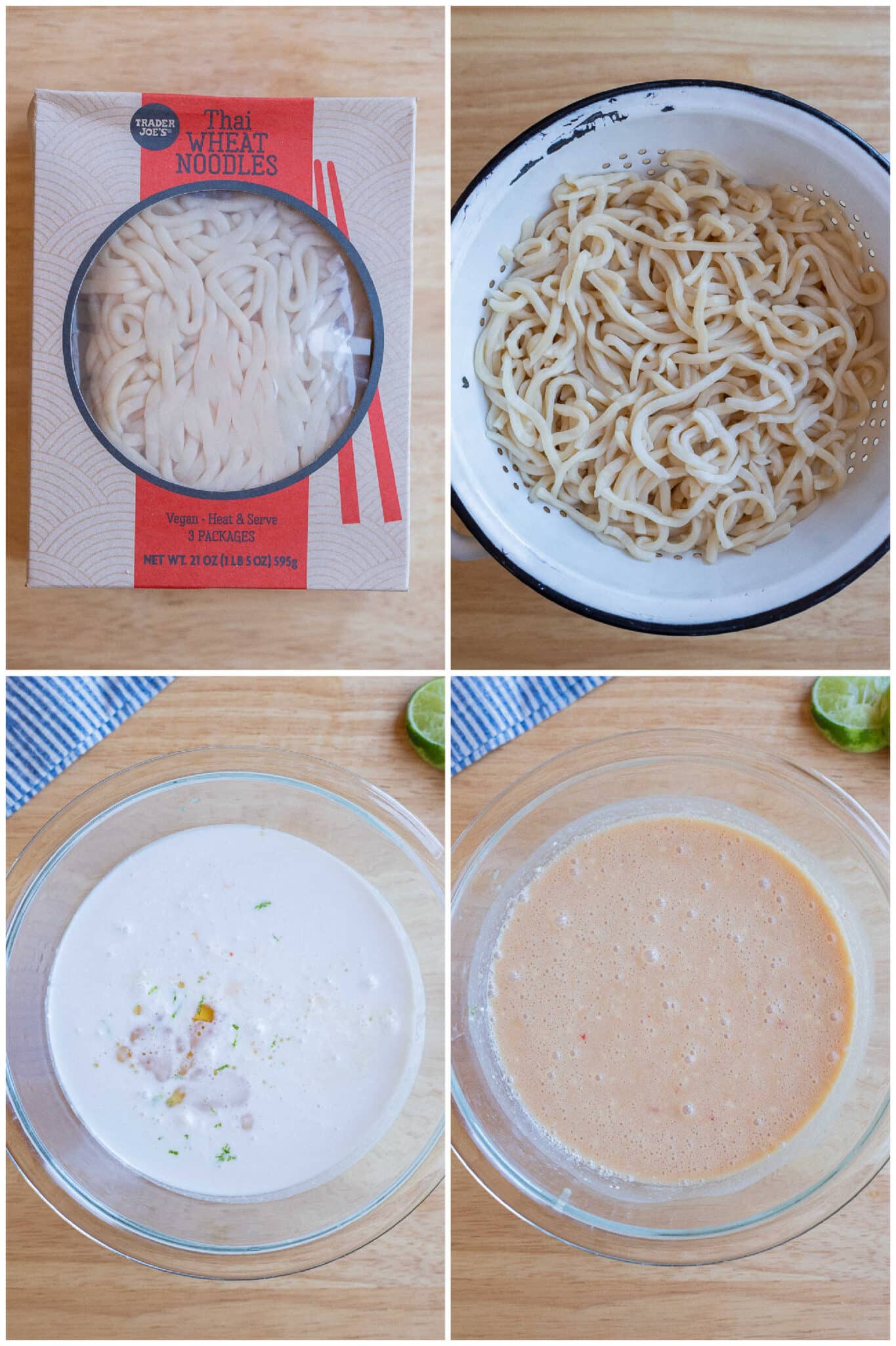 showing how to make the creamy coconut noodles