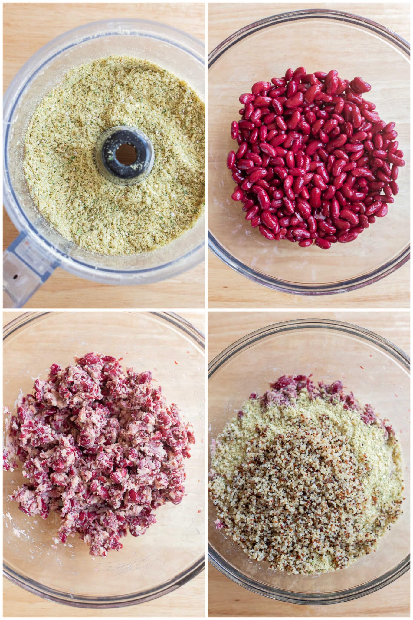 showing how to make these kidney bean burgers