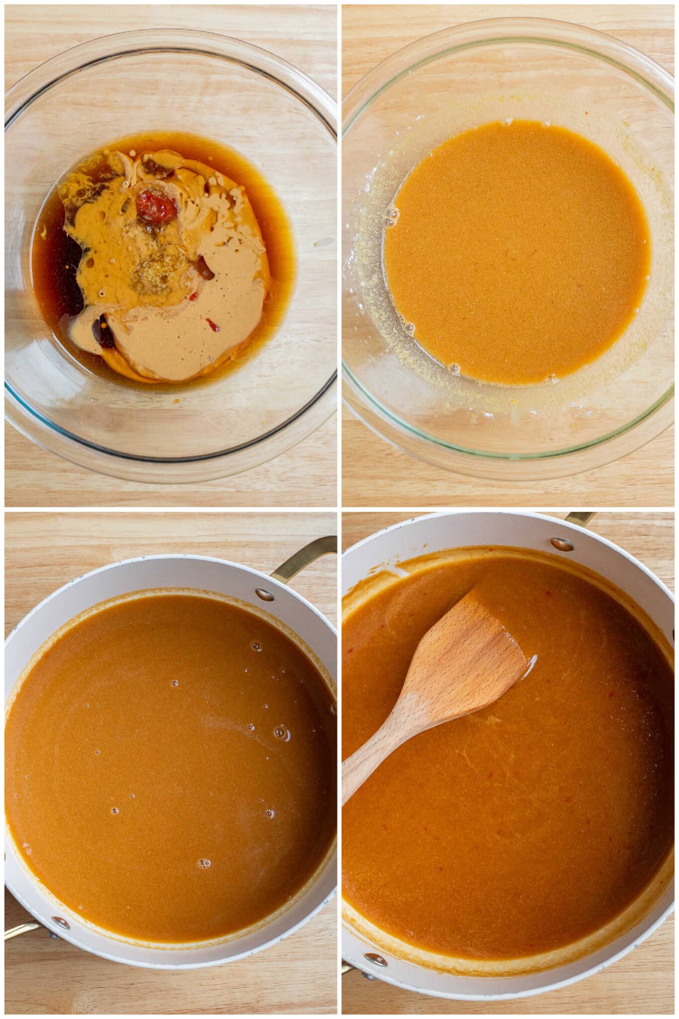 showing how to make the easy peanut butter sauce