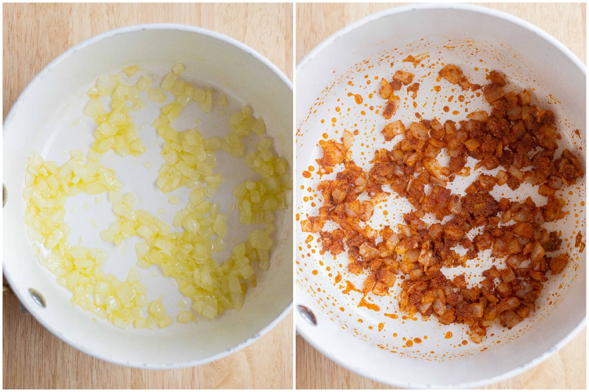 showing how to make sautéed onion with spices