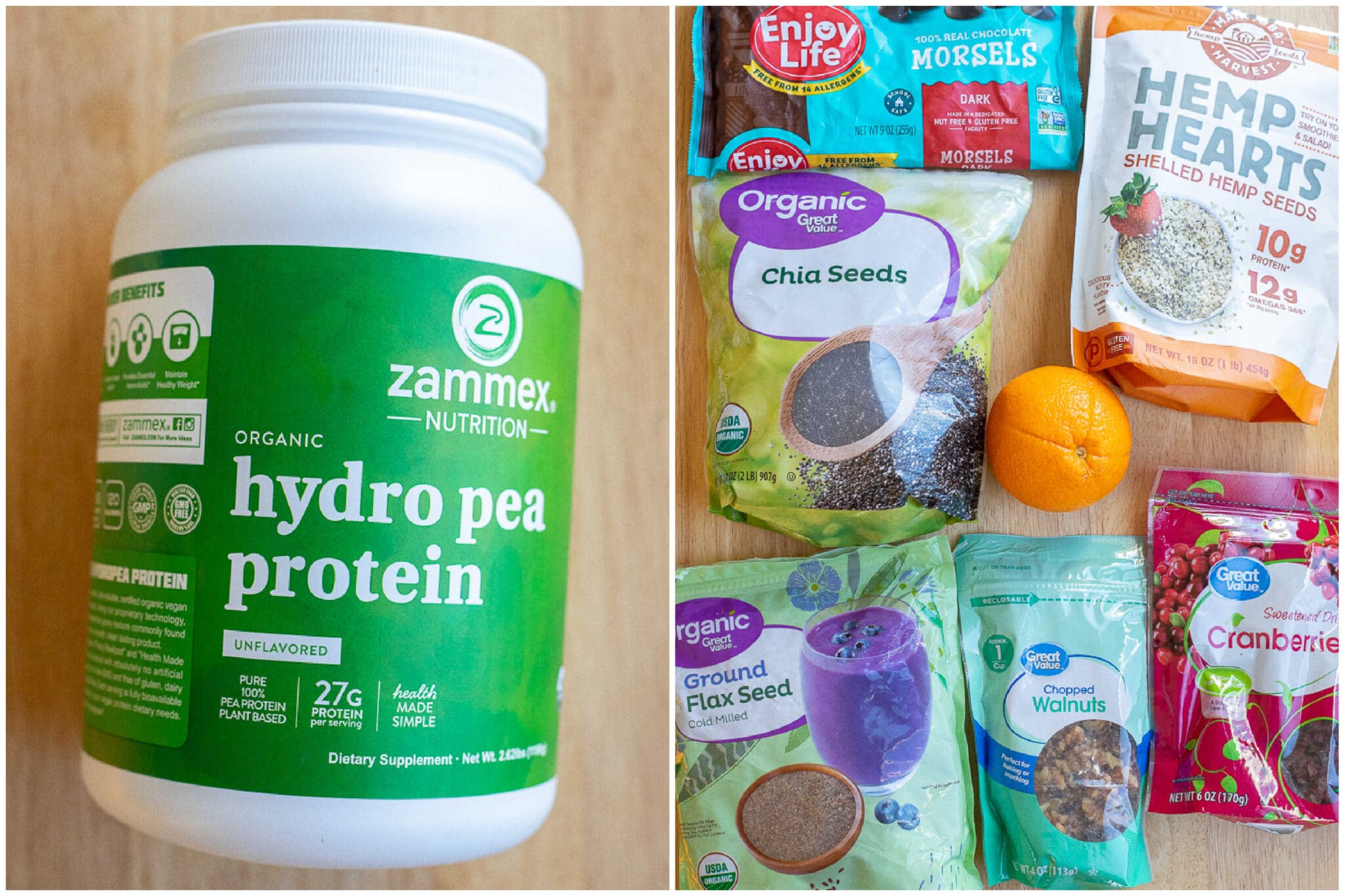 showing all the possible add ins you can use in this high protein breakfast cookie recipe