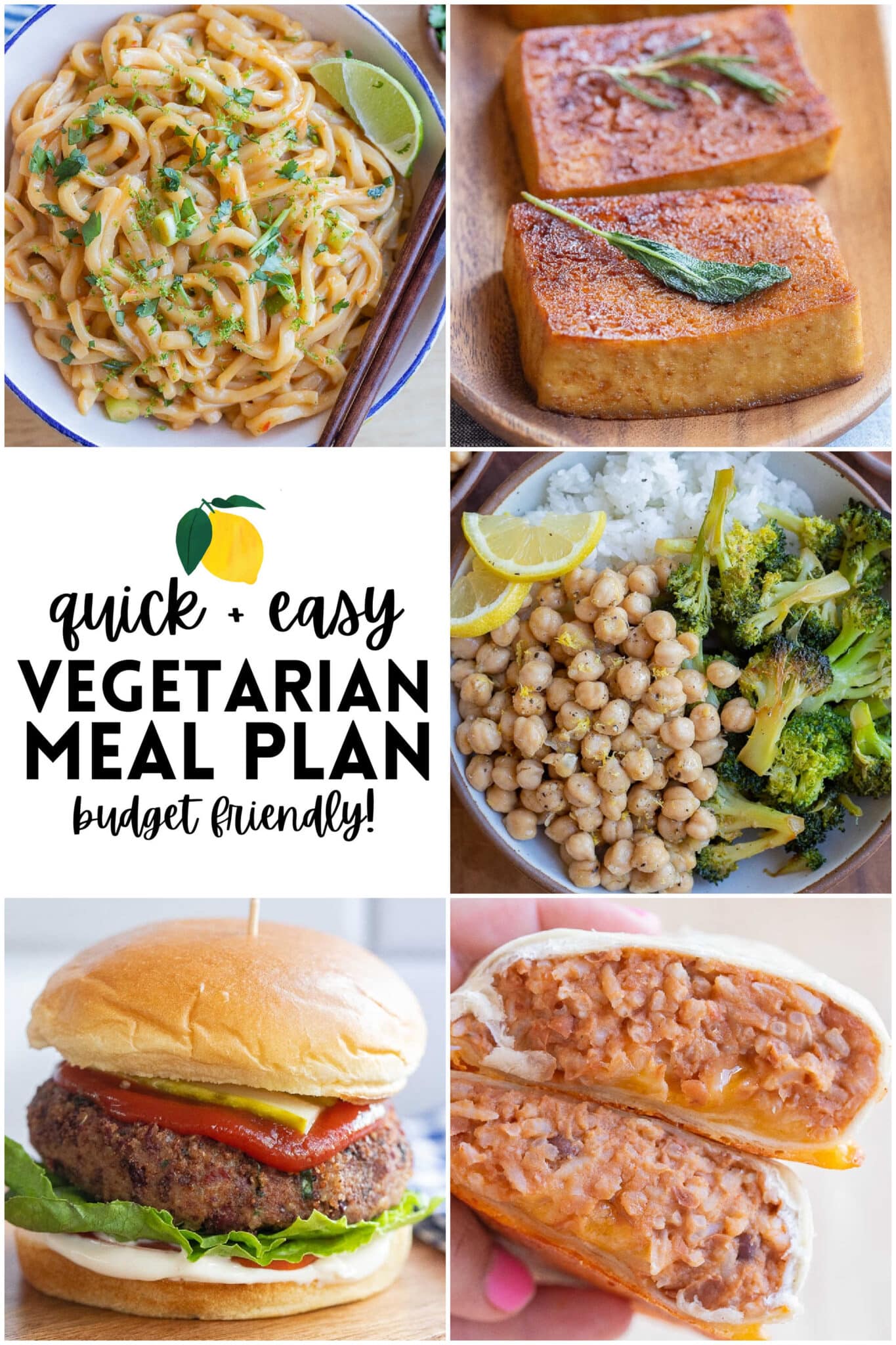 quick and easy vegetarian meal plan