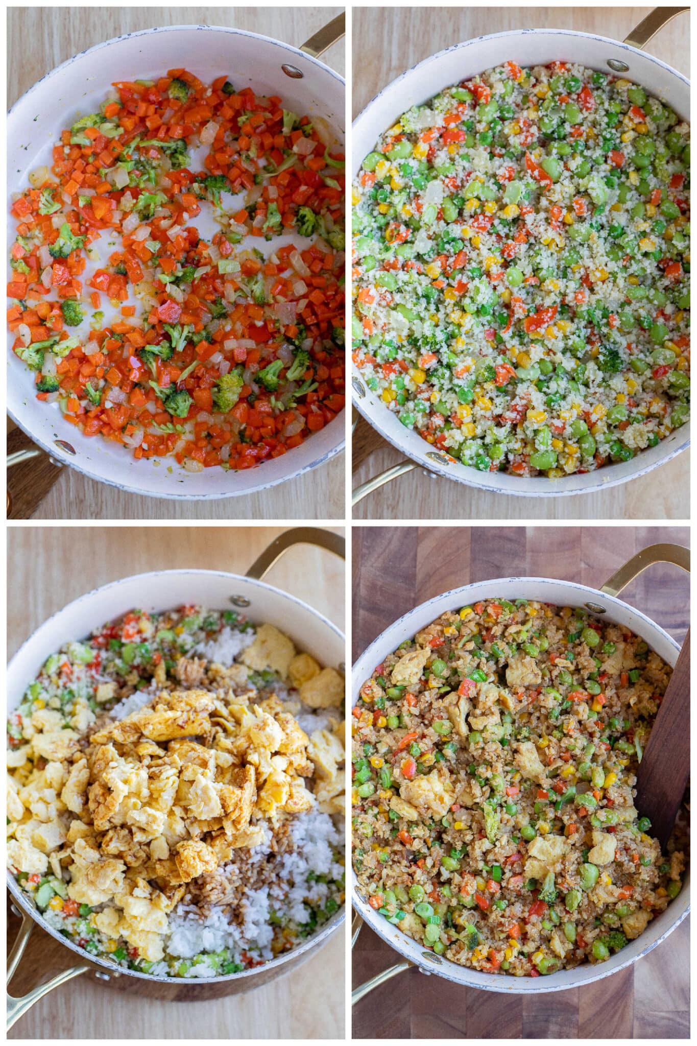 showing how to make veggie packed fried rice recipe